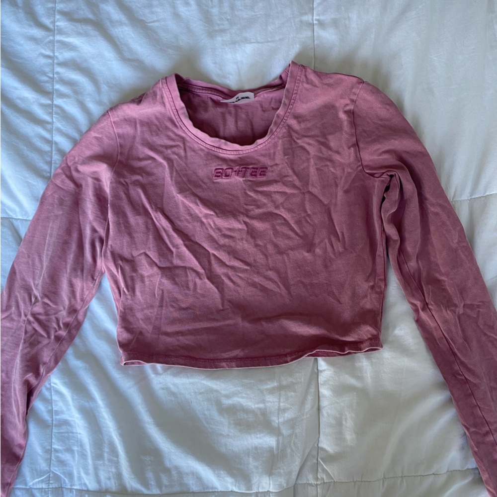 Salmon Bo + Tee cropped Long Sleeve